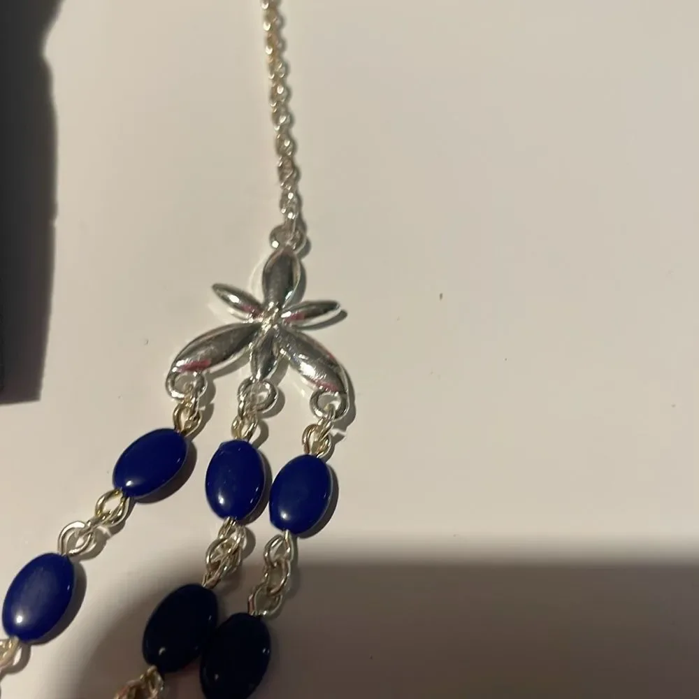 Avon Elegant‎ 2009 Blue and Silver Necklace and Earring Set